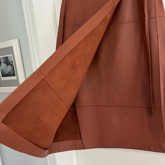 Jason Wu 100% Leather Tie Front Wrap Skirt - 2 - Picture 10 of 13